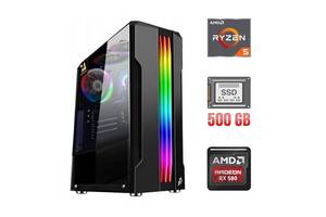 Игровой ПК / AMD Ryzen 5 2600 (6 (12) ядер по 3.4 - 3.9 GHz) / 8 GB DDR4 / 500 GB SSD / AMD Radeon RX 580, 8 GB GDDR5...