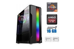 Игровой ПК / AMD Ryzen 5 4500 (6 (12) ядер по 3.6 - 4.1 GHz) NEW / 16 GB DDR4 NEW / 120 GB SSD NEW + 500 GB HDD / AMD...