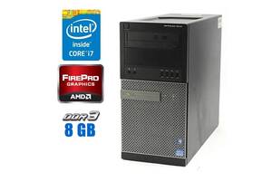 Игровой ПК Dell OptiPlex 9010 Tower/ Xeon E3-1270/ 8GB RAM/ 128GB SSD/ FirePro V5900 2GB