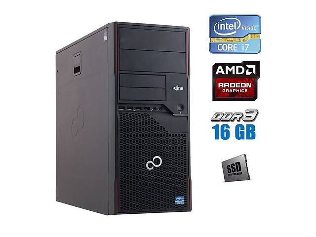 Игровой ПК Fujitsu Esprimo P710 E85+ Tower / Intel Core i7-2600 (4 (8) ядра по 3.4 - 3.8 GHz) / 16 GB DDR3 / 480 GB S...