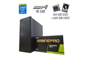 Игровой ПК GameMax Tower NEW / Intel Core i5-6500 (4 ядра по 3.2 - 3.6 GHz) / 16 GB DDR4 / 120 GB SSD+320 GB HDD / nV...
