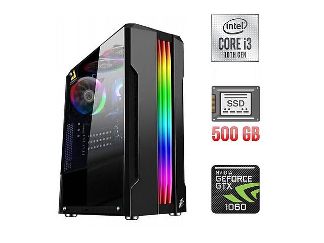 Игровой ПК / Intel Core i3-10100F (4 (8) ядра по 3.6 - 4.3 GHz) NEW / 16 GB DDR4 NEW / 500 GB SSD NEW / nVidia GeForc...