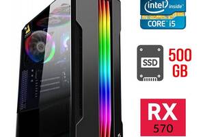 Игровой ПК / Intel Core i5-3470 (4 ядра по 3.2 - 3.6 GHz) / 8 GB DDR3 / 500 GB SSD / AMD Radeon RX 570, 4 GB GDDR5, 2...