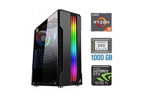 Игровой ПК Tower / AMD Ryzen 5 4500 (6 (12) ядер по 3.6 - 4.1 GHz) NEW / 32 GB DDR4 NEW / 1000 GB SSD NEW / nVidia Ge...