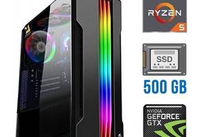 Игровой ПК Tower / AMD Ryzen 5 4500 (6 (12) ядер по 3.6 - 4.1 GHz) NEW / 16 GB DDR4 NEW / 500 GB SSD NEW / nVidia GeF...