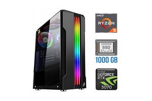 Игровой ПК Tower / AMD Ryzen 5 5500 (6 (12) ядер по 3.6 - 4.2 GHz) NEW / 32 GB DDR4 NEW / 1000 GB SSD NEW / nVidia Ge...