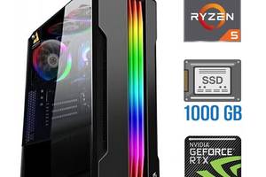 Игровой ПК Tower / AMD Ryzen 5 5500 (6 (12) ядер по 3.6 - 4.2 GHz) / 32 GB DDR4 / 1000 GB SSD / nVidia GeForce RTX 30...