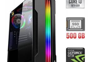 Игровой ПК Tower / Intel Core i3-10100F (4 (8) ядра по 3.6 - 4.3 GHz) / 16 GB DDR4 / 500 GB SSD / nVidia GeForce GTX...