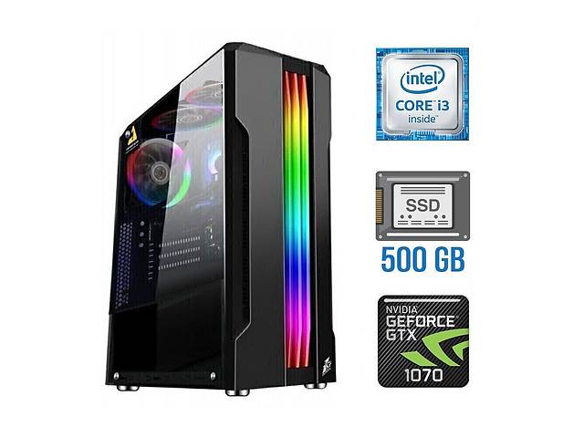 Игровой ПК Tower / Intel Core i3-6100 (2 (4) ядра по 3.7 GHz) / 16 GB DDR4 NEW / 500 GB SSD NEW / nVidia GeForce GTX...