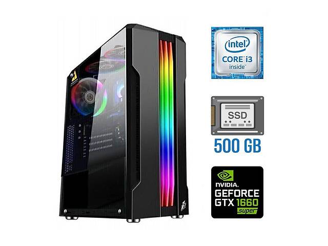 Игровой ПК Tower / Intel Core i3-6100 (2 (4) ядра по 3.7 GHz) / 16 GB DDR4 / 500 GB SSD / nVidia GeForce GTX 1660 Sup...