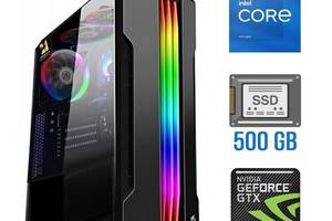 Игровой ПК Tower / Intel Core i5-11400F (6 (12) ядер по 2.6 - 4.4 GHz) / 16 GB DDR4 / 500 GB SSD / nVidia GeForce GTX...