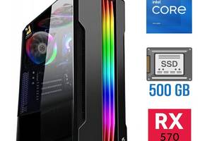 Игровой ПК Tower / Intel Core i5-11400F (6 (12) ядер по 2.6 - 4.4 GHz) / 16 GB DDR4 / 500 GB SSD / AMD Radeon RX 570...