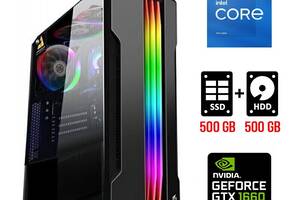 Игровой ПК Tower / Intel Core i5-11400F (6 (12) ядер по 2.6 - 4.4 GHz) / 16 GB DDR4 / 500 GB SSD + 500 GB HDD / nVidi...