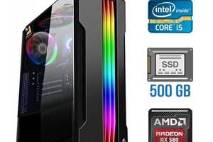 Игровой ПК Tower / Intel Core i5-2400 (4 ядра по 3.1 - 3.4 GHz) / 8 GB DDR3 / 500 GB SSD / AMD Radeon RX 580, 8 GB GD...