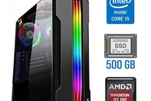 Игровой ПК Tower / Intel Core i5-4460 (4 ядра по 3.2 - 3.4 GHz) / 8 GB DDR3 / 500 GB SSD NEW / AMD Radeon RX 580, 8 G...