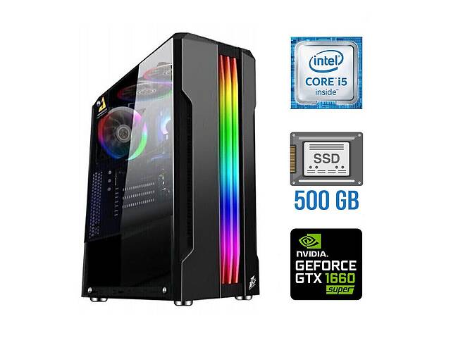 Игровой ПК Tower / Intel Core i5-6400 (4 ядра по 2.7 - 3.3 GHz) / 16 GB DDR4 / 500 GB SSD NEW / nVidia GeForce GTX 16...