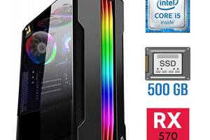 Игровой ПК Tower / Intel Core i5-6400 (4 ядра по 2.7 - 3.3 GHz) / 8 GB DDR4 / 500 GB SSD NEW / AMD Radeon RX 570, 4 G...