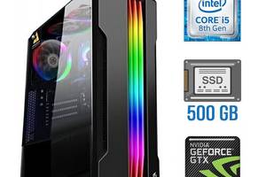 Игровой ПК Tower / Intel Core i5-8500 (6 ядер по 3.0 - 4.1 GHz) / 16 GB DDR4 / 500 GB SSD NEW / nVidia GeForce GTX 16...