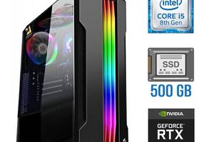 Игровой ПК Tower / Intel Core i5-8500 (6 ядер по 3.0 - 4.1 GHz) / 16 GB DDR4 / 500 GB SSD / nVidia GeForce RTX 3060...