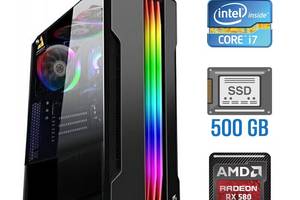 Игровой ПК Tower / Intel Core i7-2600 (4 (8) ядра по 3.4 - 3.8 GHz) / 16 GB DDR3 / 500 GB SSD / AMD Radeon RX 580, 8...