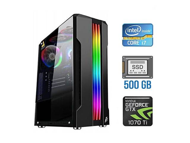 Игровой ПК Tower / Intel Core i7-2600 (4 (8) ядра по 3.4 - 3.8 GHz) / 16 GB DDR3 / 500 GB SSD NEW / nVidia GeForce GT...