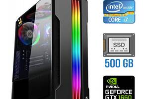 Игровой ПК Tower / Intel Core i7-2600 (4 (8) ядра по 3.4 - 3.8 GHz) / 8 GB DDR3 / 500 GB SSD / nVidia GeForce GTX 166...