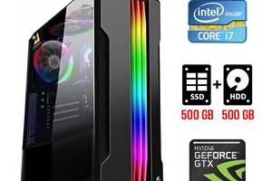 Игровой ПК Tower / Intel Core i7-2600 (4 (8) ядра по 3.4 - 3.8 GHz) / 8 GB DDR3 / 500 GB SSD + 500 GB HDD / nVidia Ge...