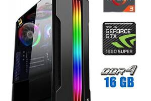 Игровой ПК Tower / AMD Ryzen 3 4100 (4 (8) ядра по 3.8 - 4.0 GHz) / 16 GB DDR4 / 480 GB SSD / nVidia GeForce GTX 1660...