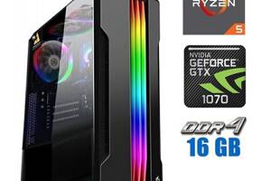 Игровой ПК Tower / AMD Ryzen 5 3600 (6 (12) ядер по 3.6 - 4.2 GHz) / 16 GB DDR4 / 480 GB SSD / nVidia GeForce GTX 107...