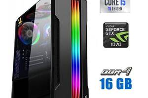 Игровой ПК Tower / Intel Core i5-11400F (6 (12) ядер по 2.6 - 4.4 GHz) / 16 GB DDR4 / 480 GB SSD + 500 GB HDD / nVidi...