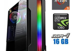 Игровой ПК Tower / AMD Ryzen 5 3600 (6 (12) ядер по 3.6 - 4.2 GHz) / 16 GB DDR4 / 480 GB SSD + 500 GB HDD / nVidia Ge...