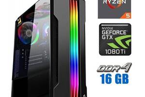 Игровой ПК Tower/ Ryzen 5 3600 NEW/ 16GB RAM/ 480GB SSD/ GeForce GTX 1080 Ti 11GB