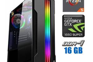 Игровой ПК Tower / AMD Ryzen 5 3600 (6 (12) ядер по 3.6 - 4.2 GHz) / 16 GB DDR4 / 480 GB SSD + 500 GB HDD / nVidia Ge...