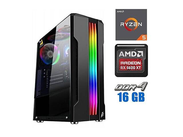 Игровой ПК Tower / AMD Ryzen 5 4500 (6 (12) ядер по 3.6 - 4.1 GHz) / 16 GB DDR4 / 480 GB SSD + 500 GB HDD / AMD Radeo...