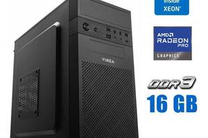 Игровой ПК Vinga CS112B Tower NEW / Intel Xeon E3-1240 v3 (4 (8) ядра по 3.4 - 3.8 GHz) (аналог i7-4770) / 16 GB DDR3...