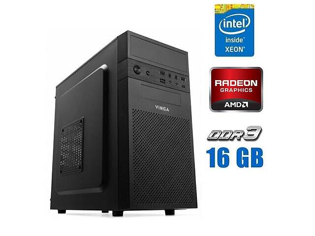 Игровой ПК Vinga CS112B Tower NEW / Intel Xeon E3-1240 v3 (4 (8) ядра по 3.4 - 3.8 GHz) (аналог i7-4770) / 16 GB DDR3...