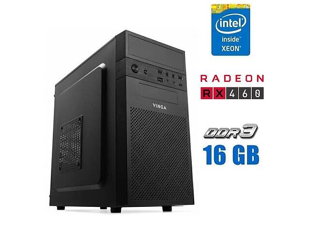 Игровой ПК Vinga CS112B Tower NEW / Intel Xeon E3-1240 v3 (4 (8) ядра по 3.4 - 3.8 GHz) (аналог i7-4770) / 16 GB DDR3...