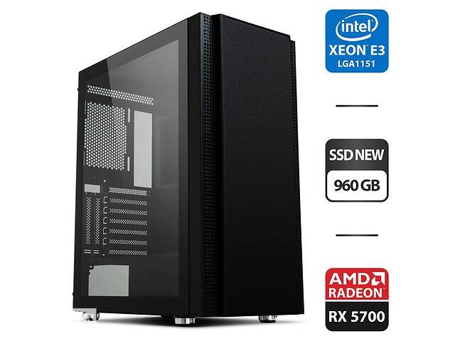 Игровой ПК Vinga Tomcat Tower NEW / Intel Xeon E3-1240 v5 (аналог Intel Core i7-6700) (4 (8) ядра по 3.5 - 3.9 GHz) /...