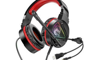Игровые геймерские наушники Hoco Gaming W104 с микрофоном красные