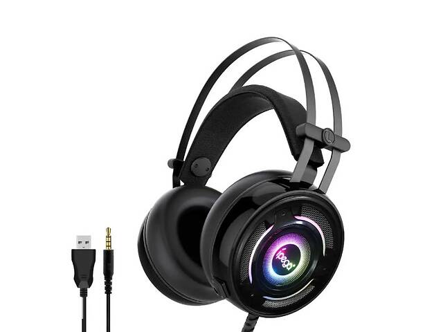 Игровые наушники IPega Gaming PG-R008 с микрофоном и RGB подсветкой черные