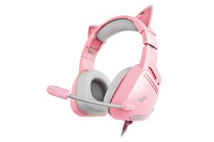 Игровые наушники с микрофоном проводная геймерская гарнитура Plextone G800 1.2 м Pink