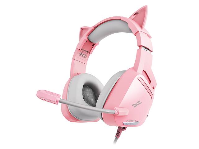 Игровые наушники с микрофоном проводная геймерская гарнитура Plextone G800 1.2 м Pink