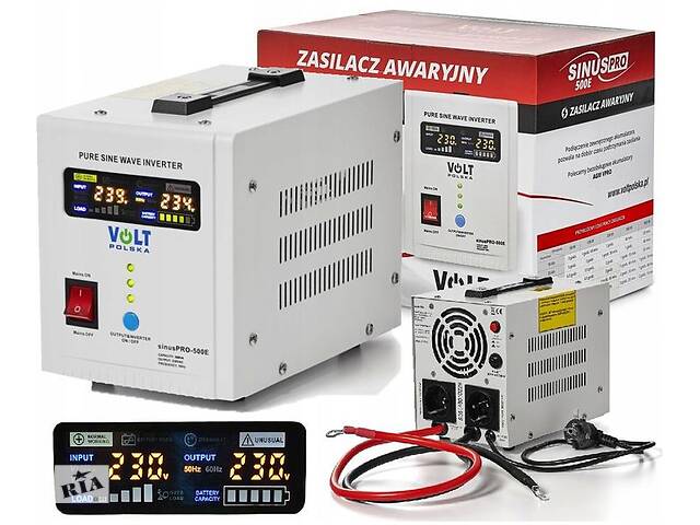 Источник бесперебойного питания ИБП Volt Polska Sinus PRO 500E 12V/230V 500 ВА 350 Вт с чистой синусоидой