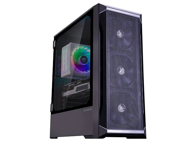 Zalman Корпус Z8, MidT, E-ATX, 1xUSB2.0, 2xUSB3.0, 4x120RGB, стекло (бок. панель), без БП, черный