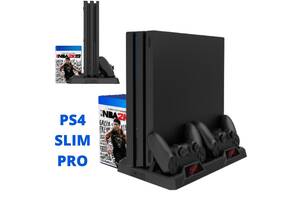 Зарядная док-станция XPRO PSCharger Dobe для PS Playstation 4 / PS4 SLIM / PRO с 2мя вентиляторами и зарядкой для 2-х...