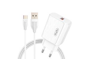 Зарядное устройство для телефона + кабель Kingyou KC86E USB 3.1А 18W 1 м Type-C White