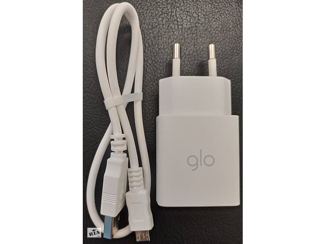 Зарядное устройство GLO USB 2А - 20шт + кабель USB - microUSB 50см - 20шт