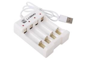 Зарядное устройство на 4 аккумулятора AA, R6, AAA, R3 от USB