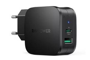 Зарядное устройство RAVPower PD Pioneer 30 W 2-Port Wall Charger Black (RP-PC144)