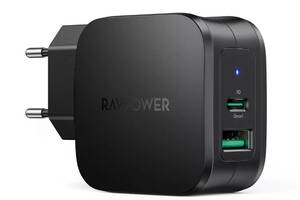 Зарядное устройство RavPower PD Pioneer 30 W 2-Port Wall Charger Black (RP-PC144)